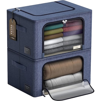 Foldable Storage Box Organizer - Blue Large