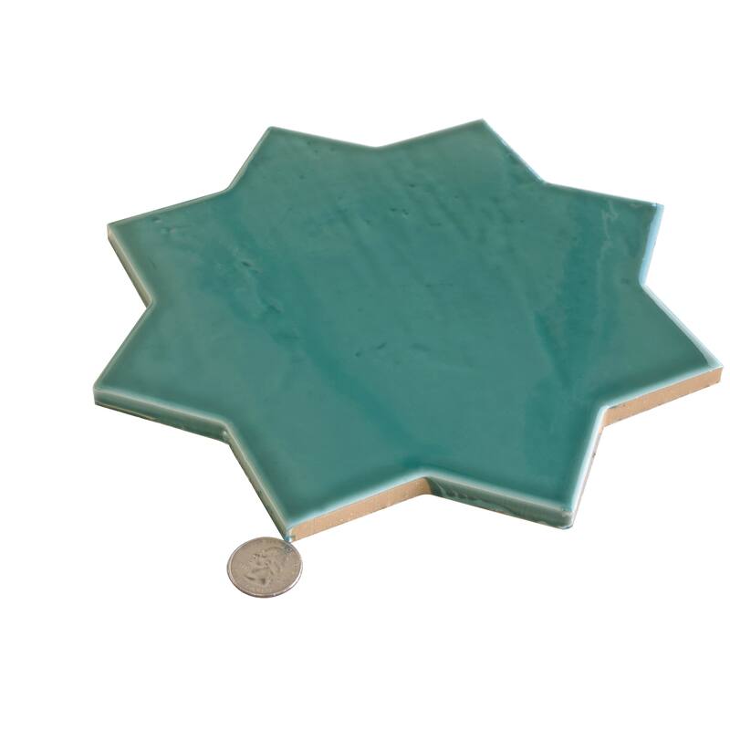 Apollo tile 7" x 7" Terralis Glossy Turquoise Blue Porcelain Tile (6.46 sq ft/case) - 16 Pack