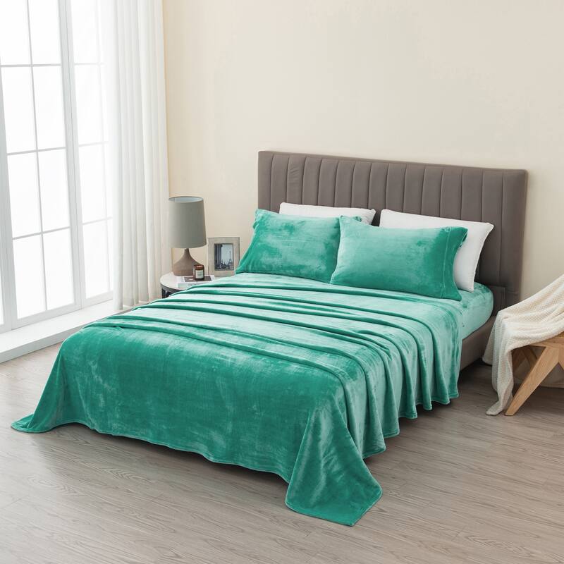 Linery & Co. Ultra Soft & Cozy Velvet Plush Fleece Printed Sheet Set