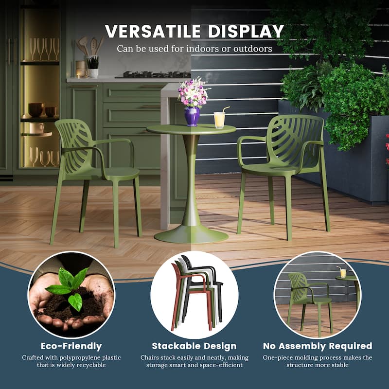 Frond and Form 2-Person Outdoor Round Bistro Dining Set
