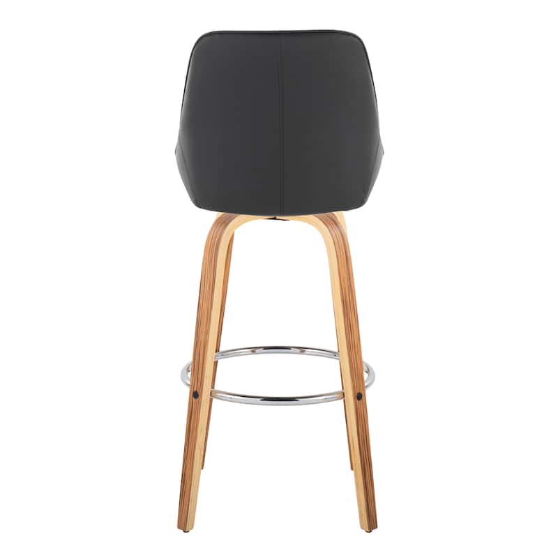 Carson Carrington Alba 30" Fixed-Height Bar Stool with Bent Wood Legs & Round Footrest (Set of 2)