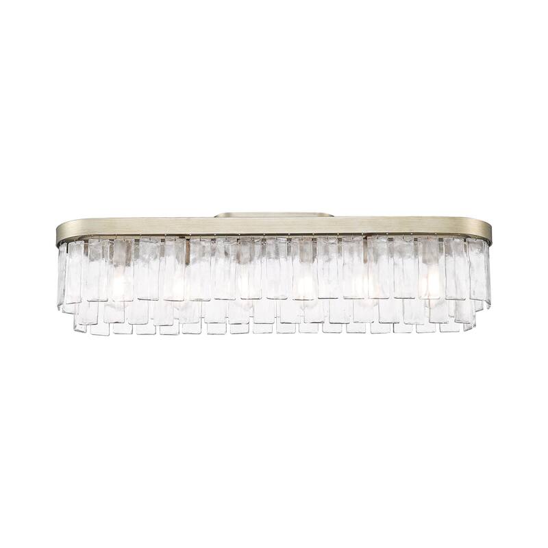 Golden Lighting 1768-FM42 HWG Ciara 6 Light 42" Wide Semi-flush Linear