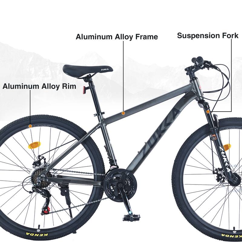 Unisex Mountain Bike - Front Suspension, Aluminum Alloy Frame, Multiple Speeds - 27.5