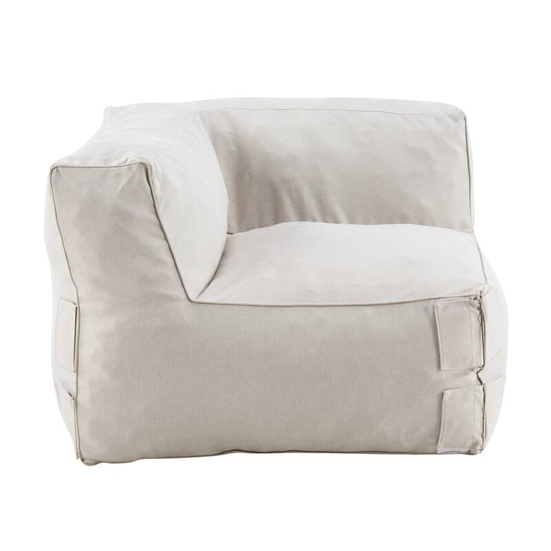 Christopher Knight Home - Nerissa 6-Piece Modular Outdoor/Indoor Bean Bag Sectional Sofa Set with Shredded Foam Filled & Ottoman