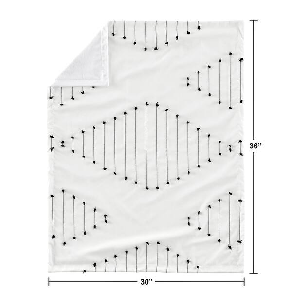 Sweet Jojo Designs Black and White Boho Stitch Unisex Baby Receiving Security Swaddle Blanket Farmhouse Bohemian Southwestern