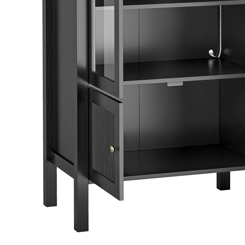 Moasis 71" Tall Arched Storage Display Cabinet with LED Light