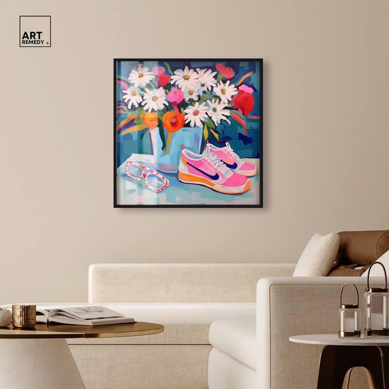 Whimsical Sneakers Flower Vase Shadowbox by Art Remedy