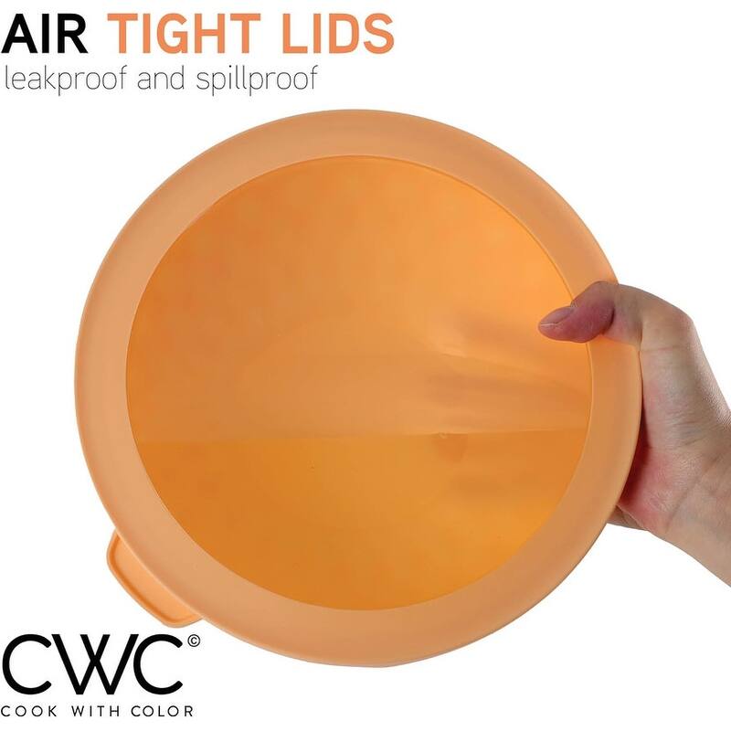 COOK WITH COLOR Mixing Bowls with Lids 12 Piece Plastic Nesting Bowls Set includes 6 Prep Bowls and 6 Lids Diamond Design