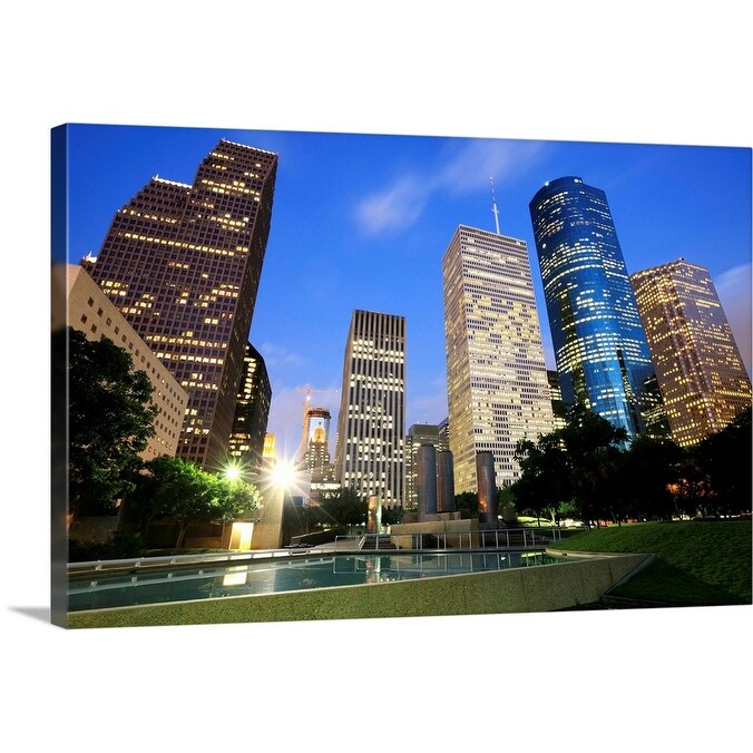 Downtown Houston Texas At Dusk Canvas Wall Art Overstock 16483599