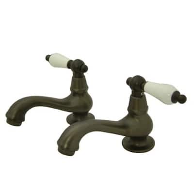 Elements Of Design Double Handle Basin Faucet with Porcelain Lever