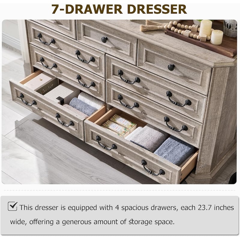 Farmhouse Drawers Dresser, Wood Chest of Drawers, Dressers Organizer