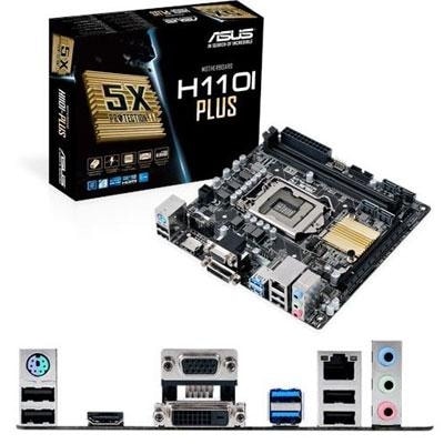 Мат плата Asus socket1151 h110i-Plus (ih110, 2xddr4 sata iii, pci-e, d-sub dvi hdmi sb lan 1gb USB2 USB3 Mini-itx) (889349259573)