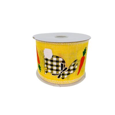 Ribbon Gingham Bunny 2.5" x 10YD Yellow - 2.5" x 10Yd