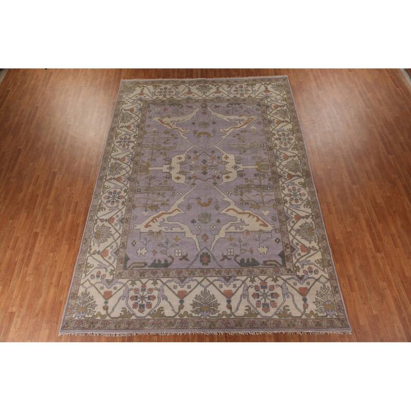 Large Oushak Oriental Rug Handmade Wool Carpet - 9'11"x 14'0"