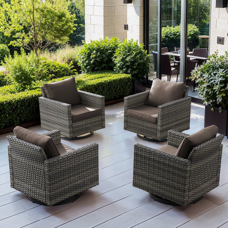Outdoor Swivel Glider Chairs with Soft Cushion