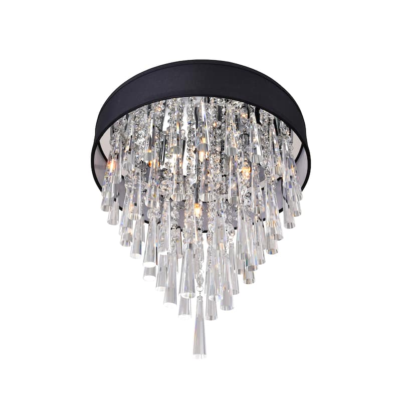 Franca 4 Light Drum Shade Flush Mount With Chrome Finish