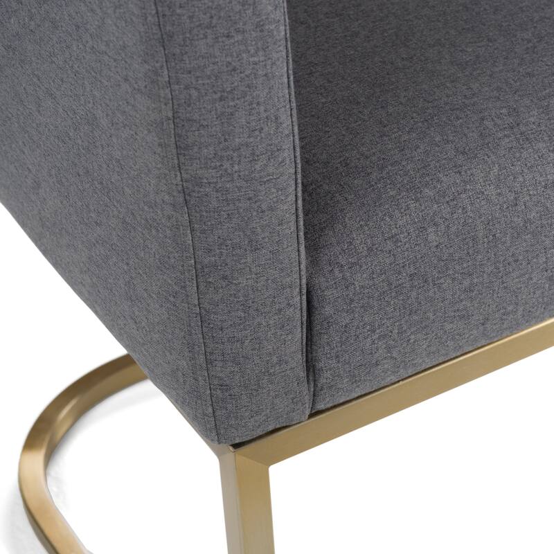 Modrest Yukon Modern Grey Fabric & Antique Brass Dining Chair