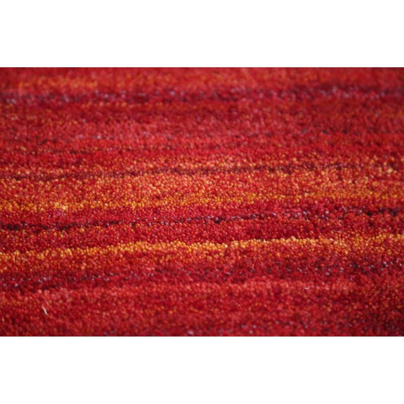 Tribal Gabbeh Indian Area Rug Hand-Knotted Modern Wool Carpet - 8'0" x 9'5"