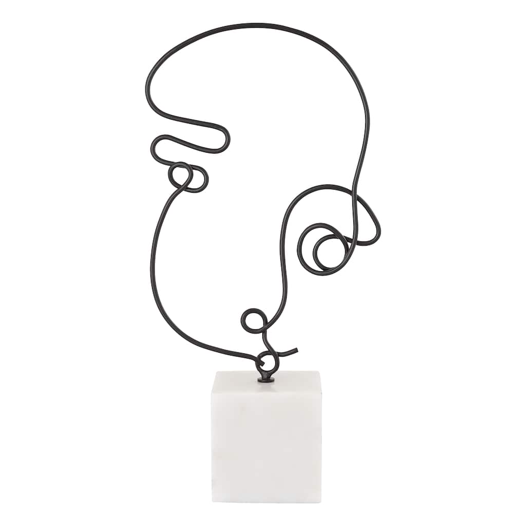 Atlas Line Drawing Metal Figurative Sculpture - 22 inch Tall