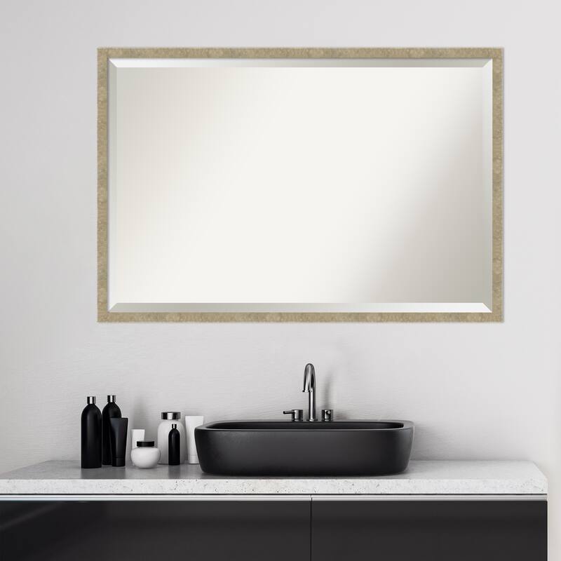 Beveled Bathroom Wall Mirror - Jet Frame