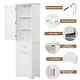 preview thumbnail 21 of 23, Freestanding Tall Bathroom Storage Cabinet, with 2 Different Size Drawers and Adjustable Shelf, Painted Finish