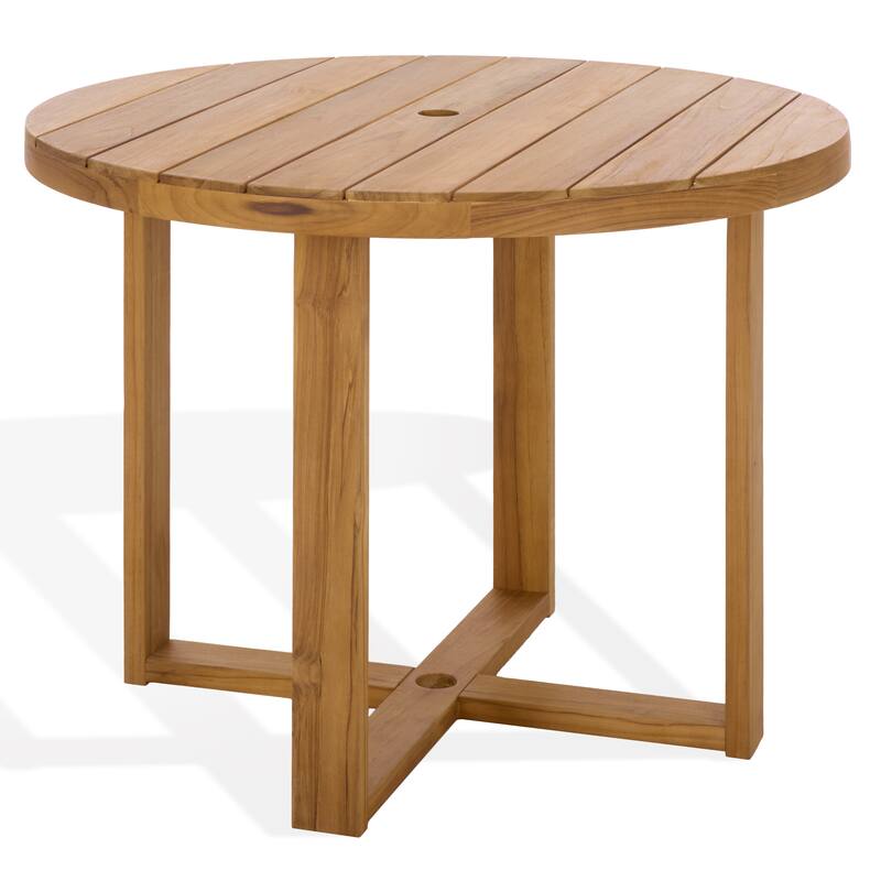 SAFAVIEH Couture Mayaguana Round Teak Dining Table - 39"W x 39"D x 30"H