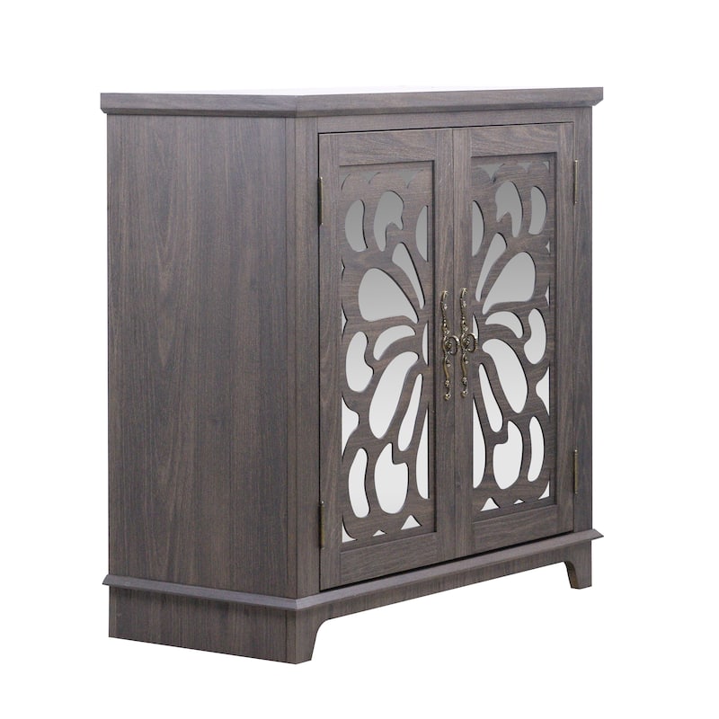 Elegant sideboard with 2 acrylic mirrored doors Sideboard and Buffet