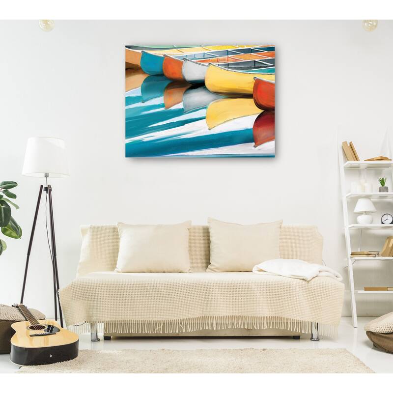 Canoes By Studio Arts Canvas Art Print