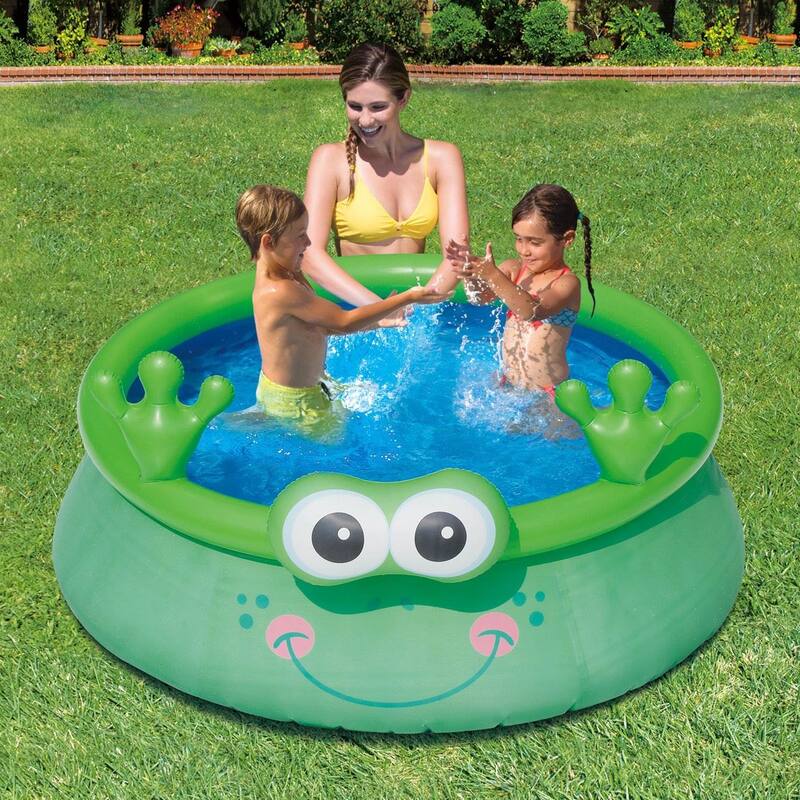 Summer Waves 6ft x 20in Inflatable Frog Character Quick Set Swimming Pool, Green - 24.19