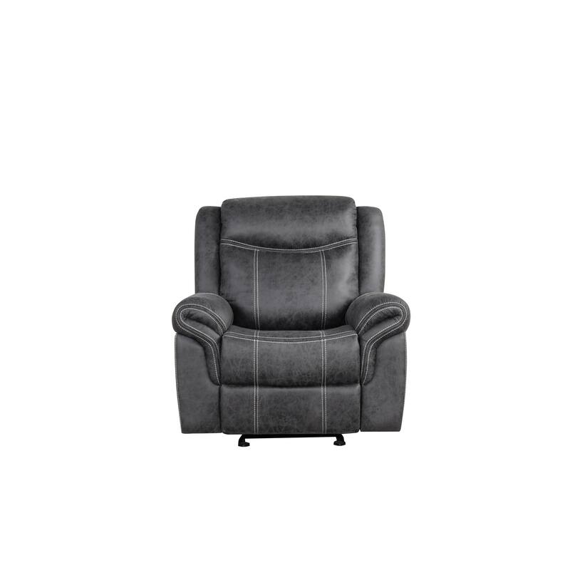 Dark Gray Polish Microfiber Power Motion Glider Recliner