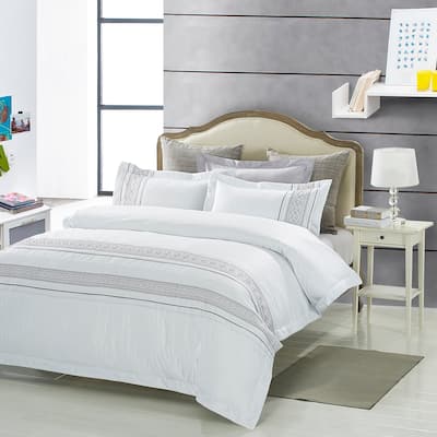 Superior Burlington 300 Thread Count Embroidered Cotton Duvet Cover Set