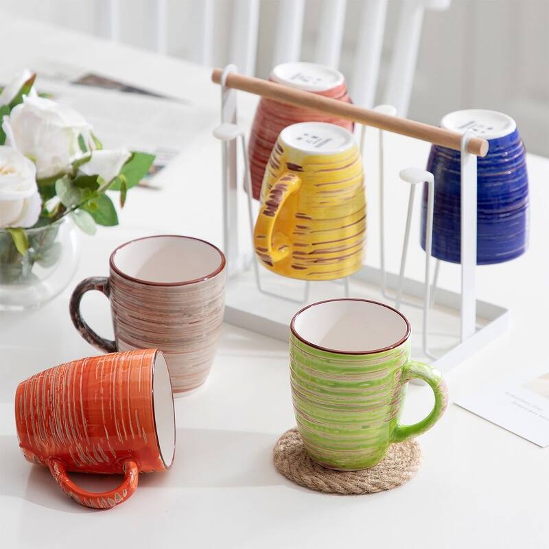 vancasso Albero 6-piece 13 Oz. Stoneware Coffee Mug