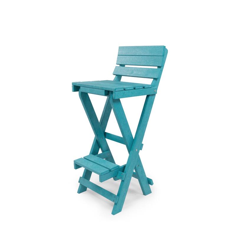 Key West Fully Assembled All-Weather Recycled HDPE Outdoor Folding Bar Stool