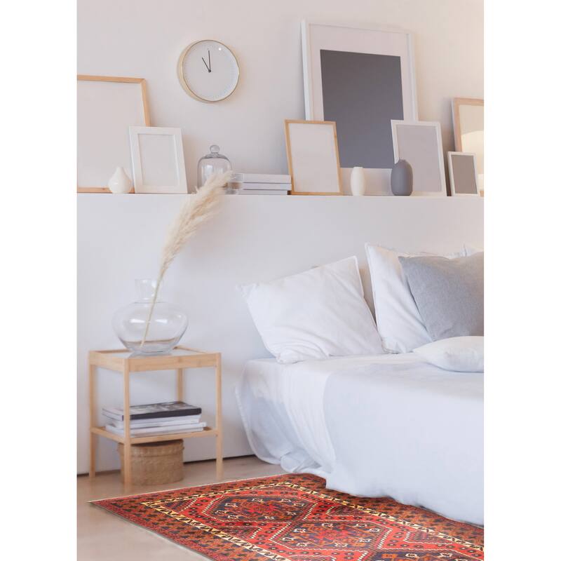 ECARPETGALLERY Hand-knotted Teimani Dark Red Wool Rug - 3'7 x 6'8