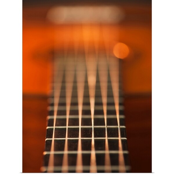 "Close up of strings of acoustic guitar" Poster Print
