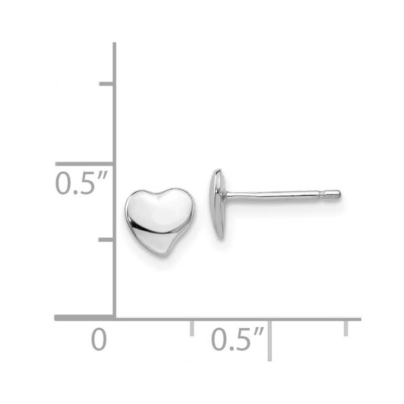 Curata 14k White Gold 3mm Polished Abstract Small Heart Post Earrings
