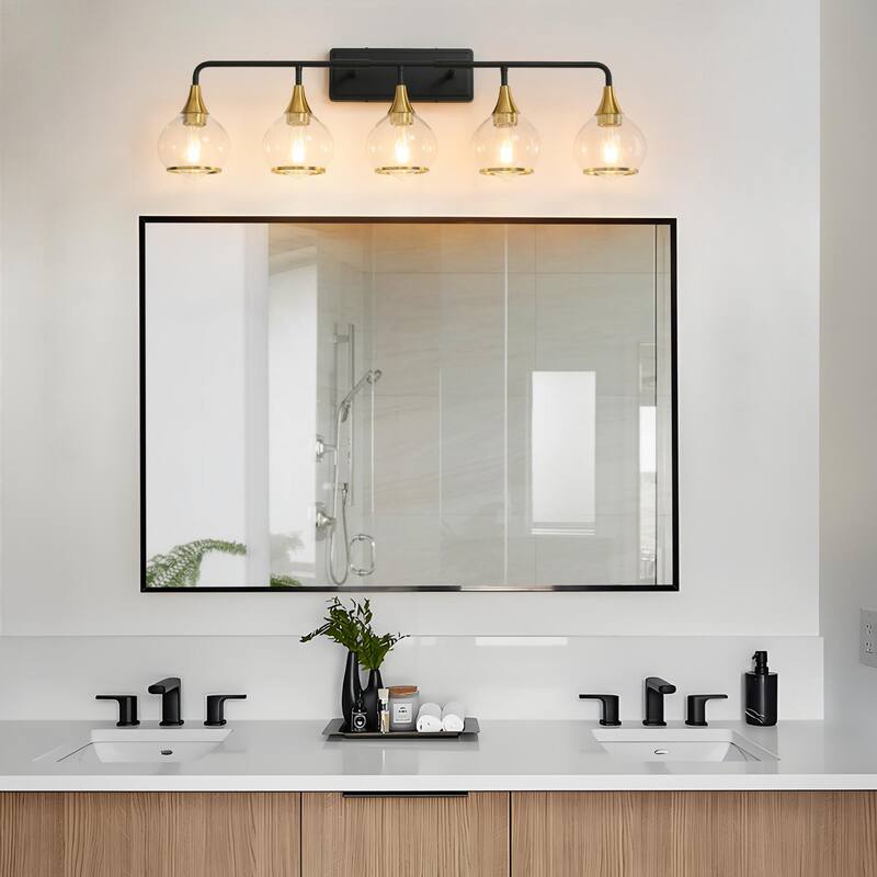 Modern Vanity Lights Dimmable Bathroom Light Fixtures with Glass Shade