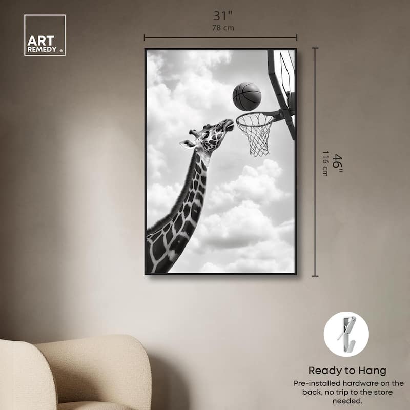 Giraffe Hoops Canvas by Art Remedy