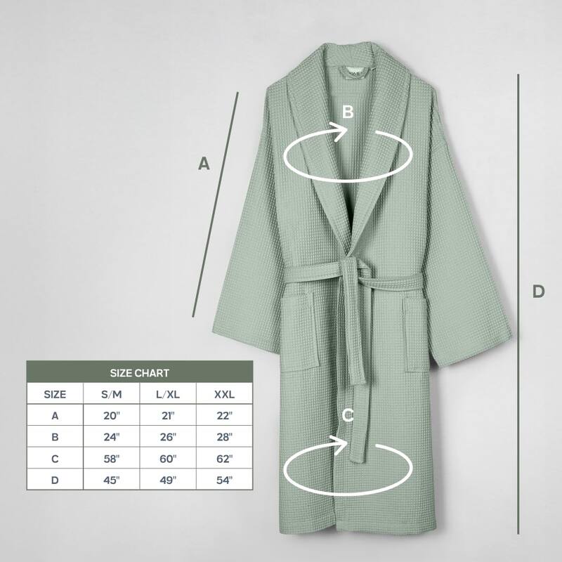 Salbakos Home1961 Lightweight Cotton Waffle Robe – Unisex Spa Bathrobe