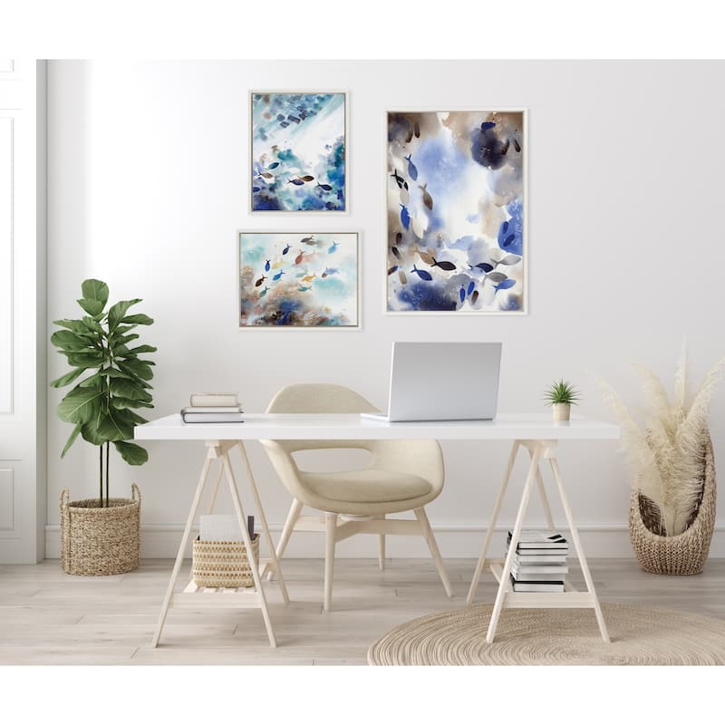 Kate and Laurel Sylvie Adventure Framed Canvas Art by Janet Meinke-Lau