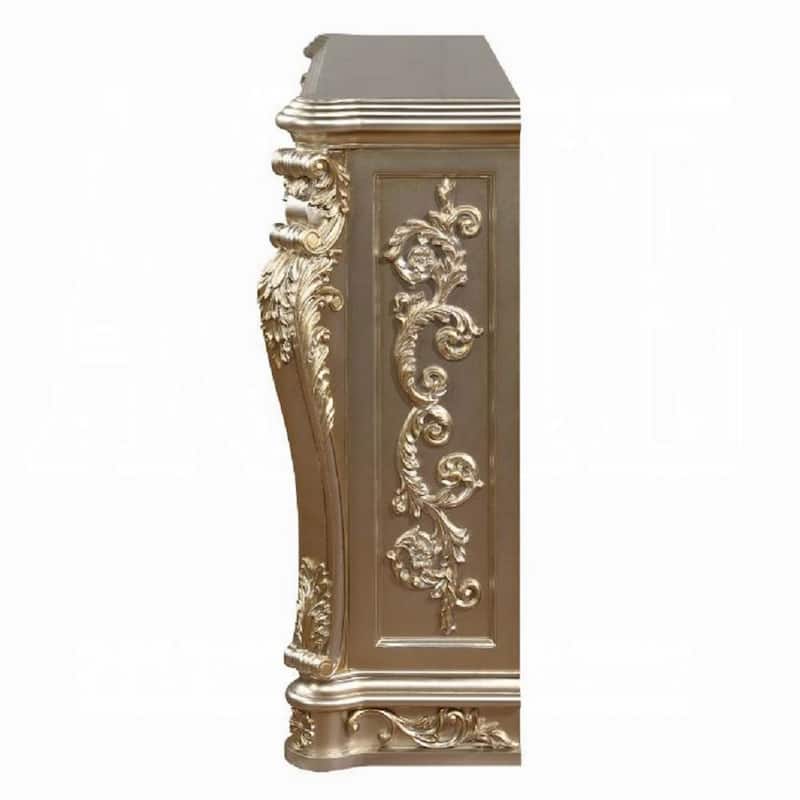 Esen LED Electric Fireplace, Scrolled Classical Silver Wood, 66 Inch