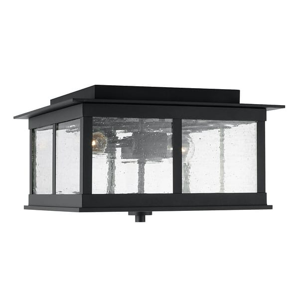 slide 1 of 8, Barrett 13" 3-light Outdoor Flush Mount w/ Antiqued Glass