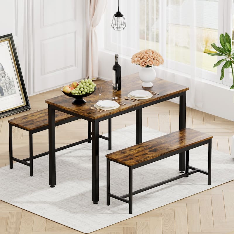 Bar Table with 2 Dining Benches