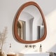 preview thumbnail 5 of 24, Pine Frame Cobblestone Shaped Asymmetrical Wall Mirror 20"x23" - Light Brown