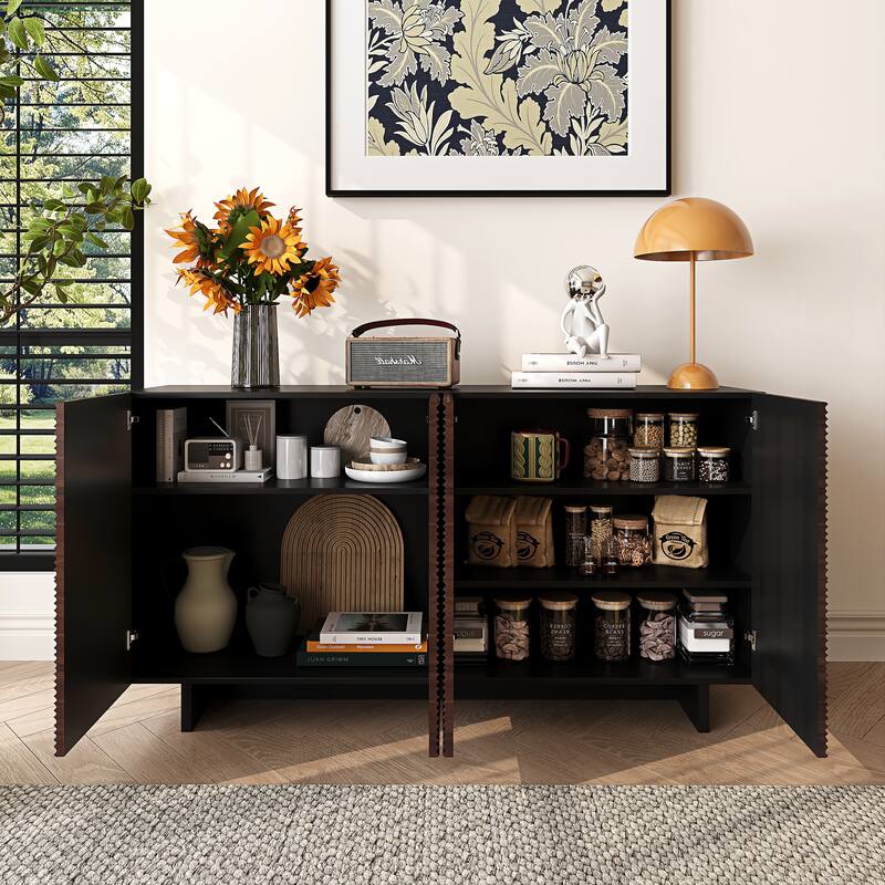 59" Storage Sideboard Buffets Cabinet with 4 Doors