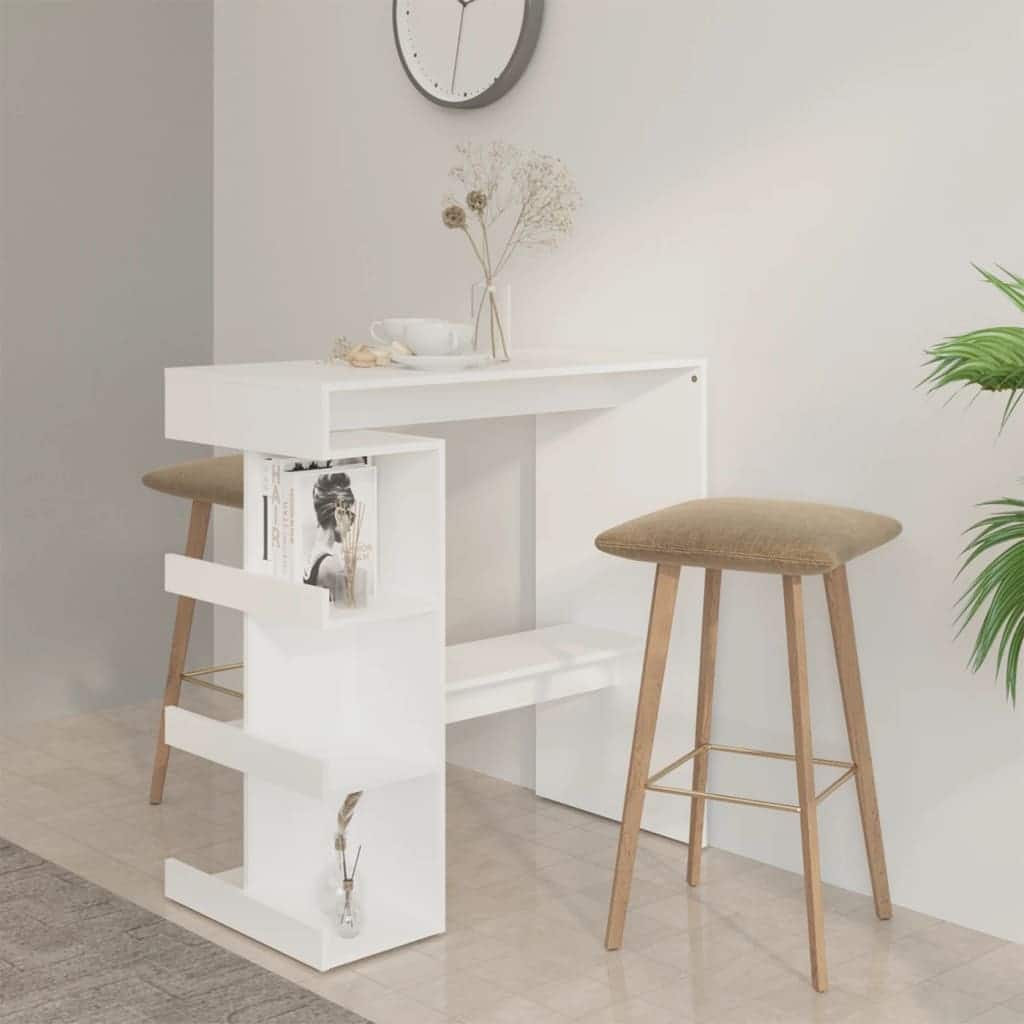 vidaXL Bar Table with Storage Rack 39.4"x19.7"x40" Engineered Wood - 39.4" x 19.7" x 40"