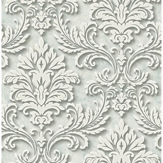 Seabrook Designs Caelina Framed Damask Unpasted Wallpaper - Bed Bath ...