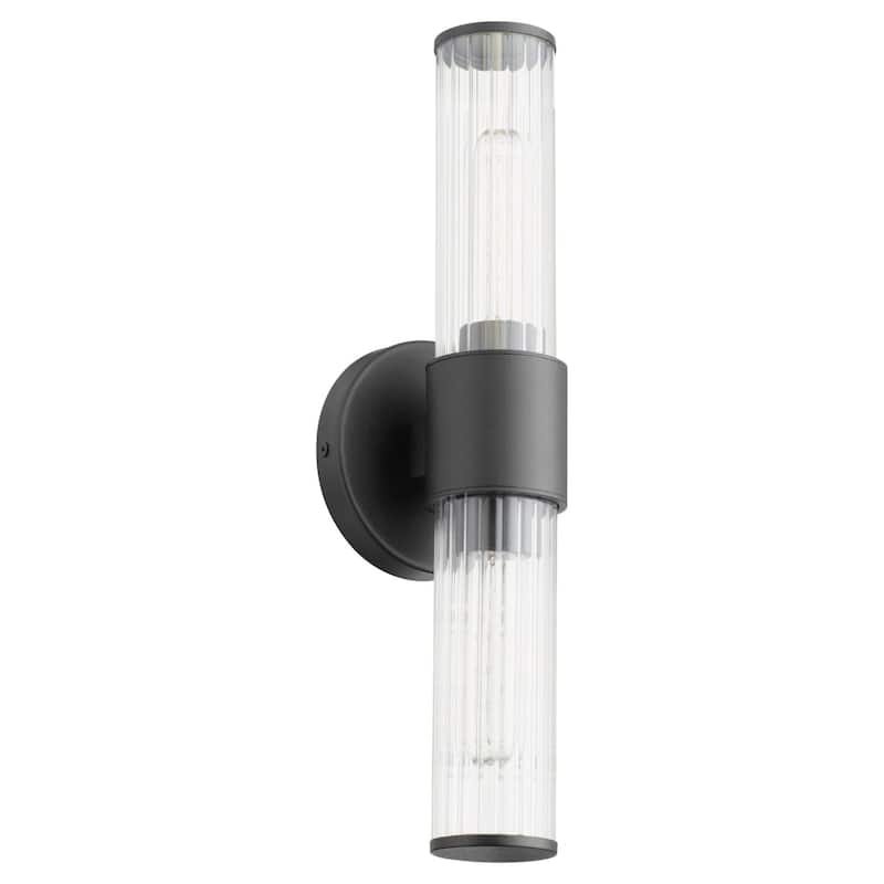 Quorum International 702-16 Fuze 2 Light 5" Tall Outdoor Wall Sconce - Textured Black