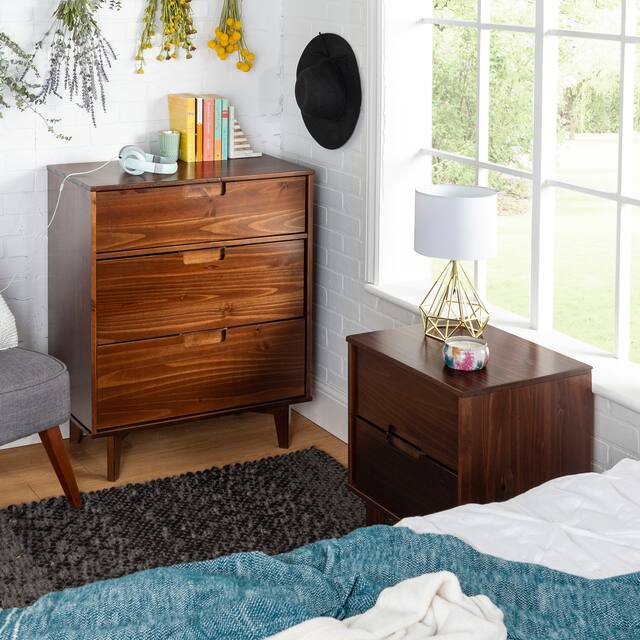 Middlebrook Mid-Century Solid Pine 3-Drawer Storage Chest