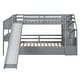 preview thumbnail 14 of 12, Twin Over Twin Bunk Bed with Desk, Drawers, Storage Staircase, Slide
